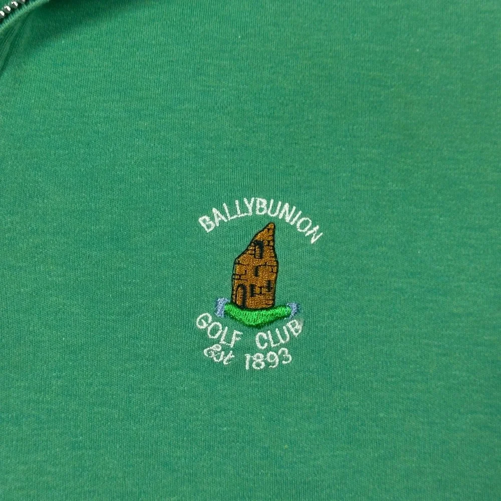 Ballybunion Golf Club Quarter Zip Mens XL Green Pullover Irish Golf Sweatshirt